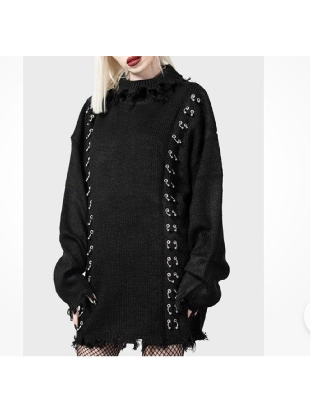 KILLSTAR Daith Black Gothic Goth Punk Pullover Strickpullover XS
